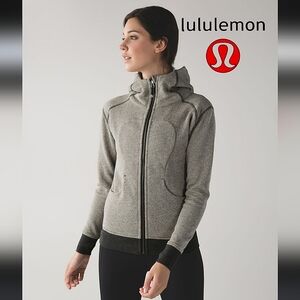 Lululemon On The Daily Hoodie in Heathered Black/Heathered Dark Grey Sz 2 Small